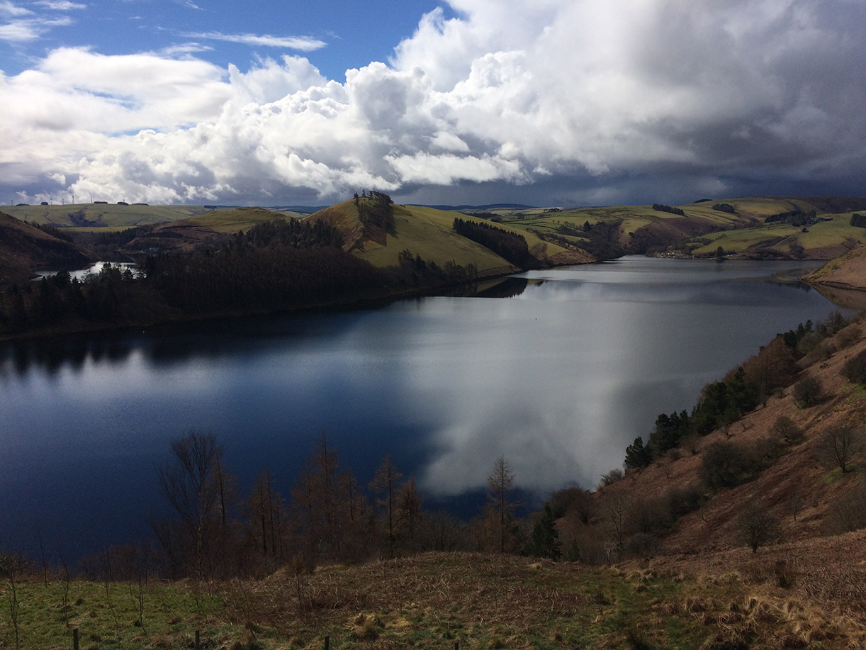 Clywedog Lake is a 5 minute drive from the Cablogin Studio